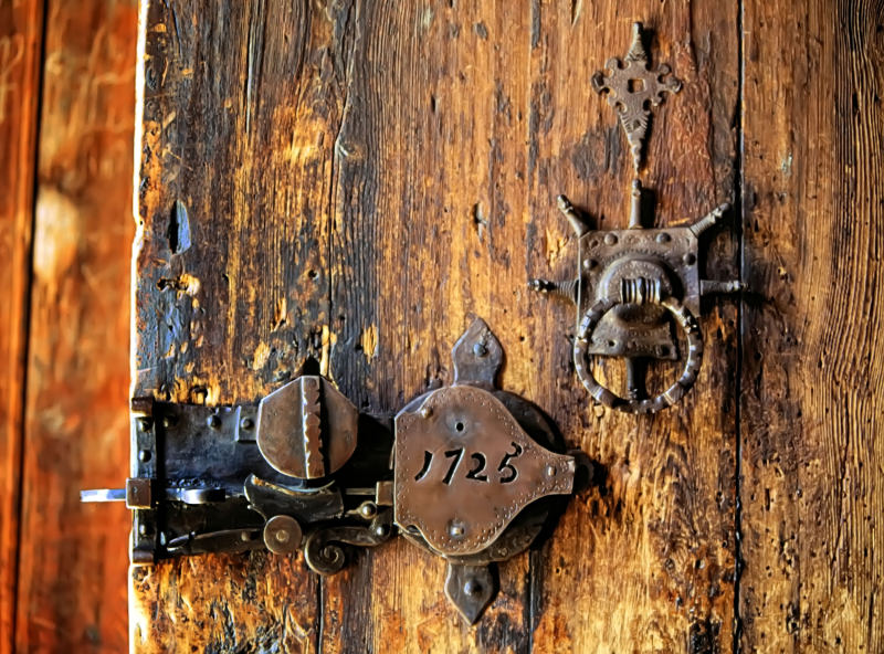 Door lock, Vågå Old Church, Jotunheimen, Norway